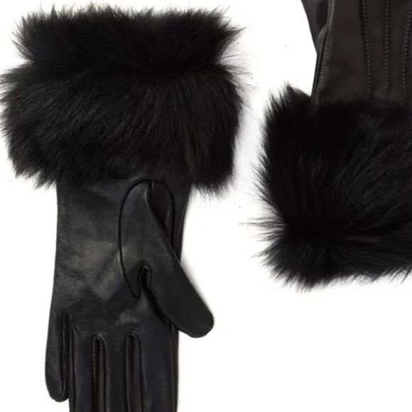 UGG Genuine Dyed Shearling Leather Trimmed Gloves NEW $130 - Picture 6 of 6